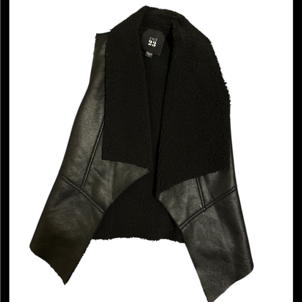 Black faux shearling vest